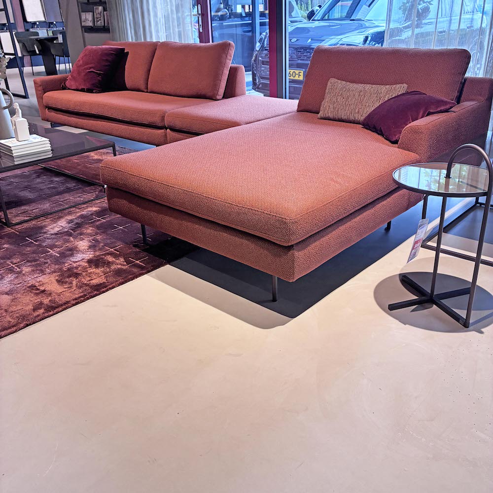 Rolf Benz showmodel moiko oranje hoekbank met korting 7